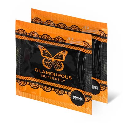 Glamourous Butterfly Large Size 55mm 2 pieces Latex Condom-thumb