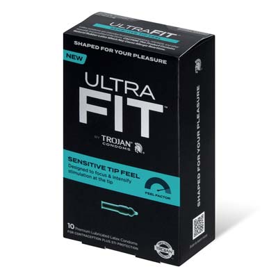 Trojan Ultra Fit Sensitive Tip Feel 10's Pack Latex Condom-thumb
