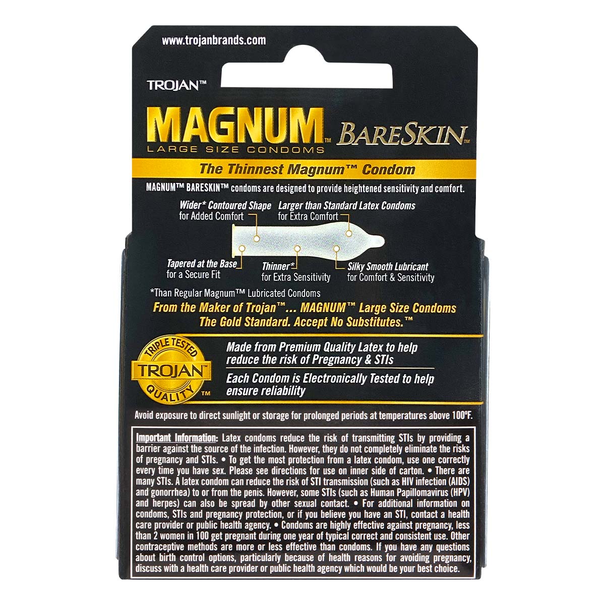 Trojan Magnum BareSkin 62/55mm 3's Pack Latex Condom-p_3