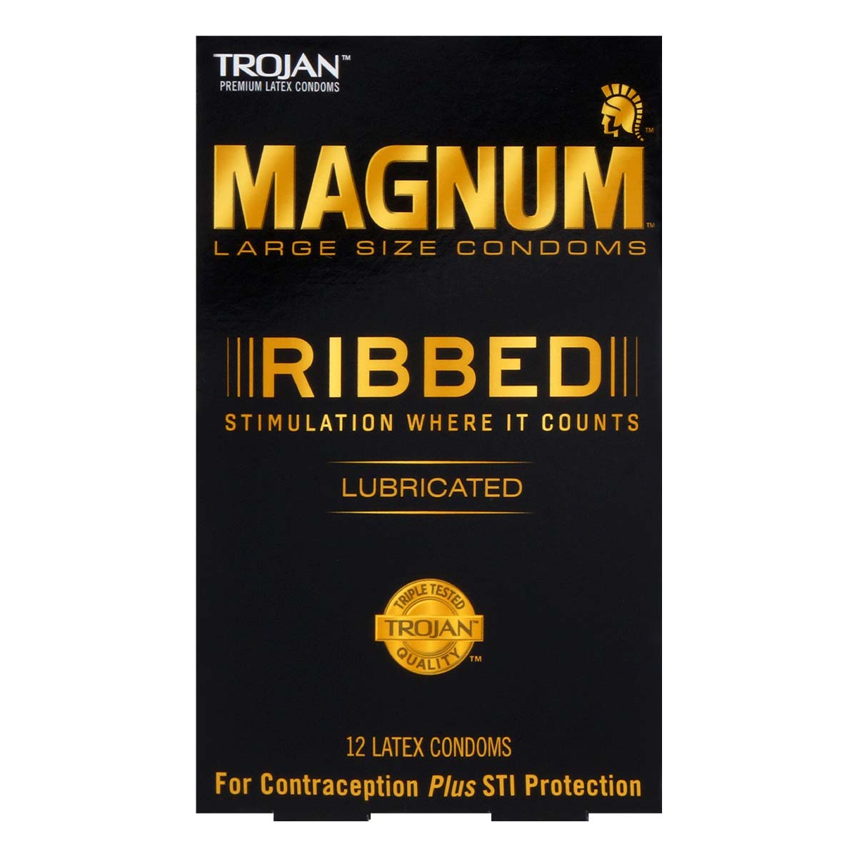 Trojan Magnum Ribbed 62/55mm 12's Pack Latex Condom-thumb_2