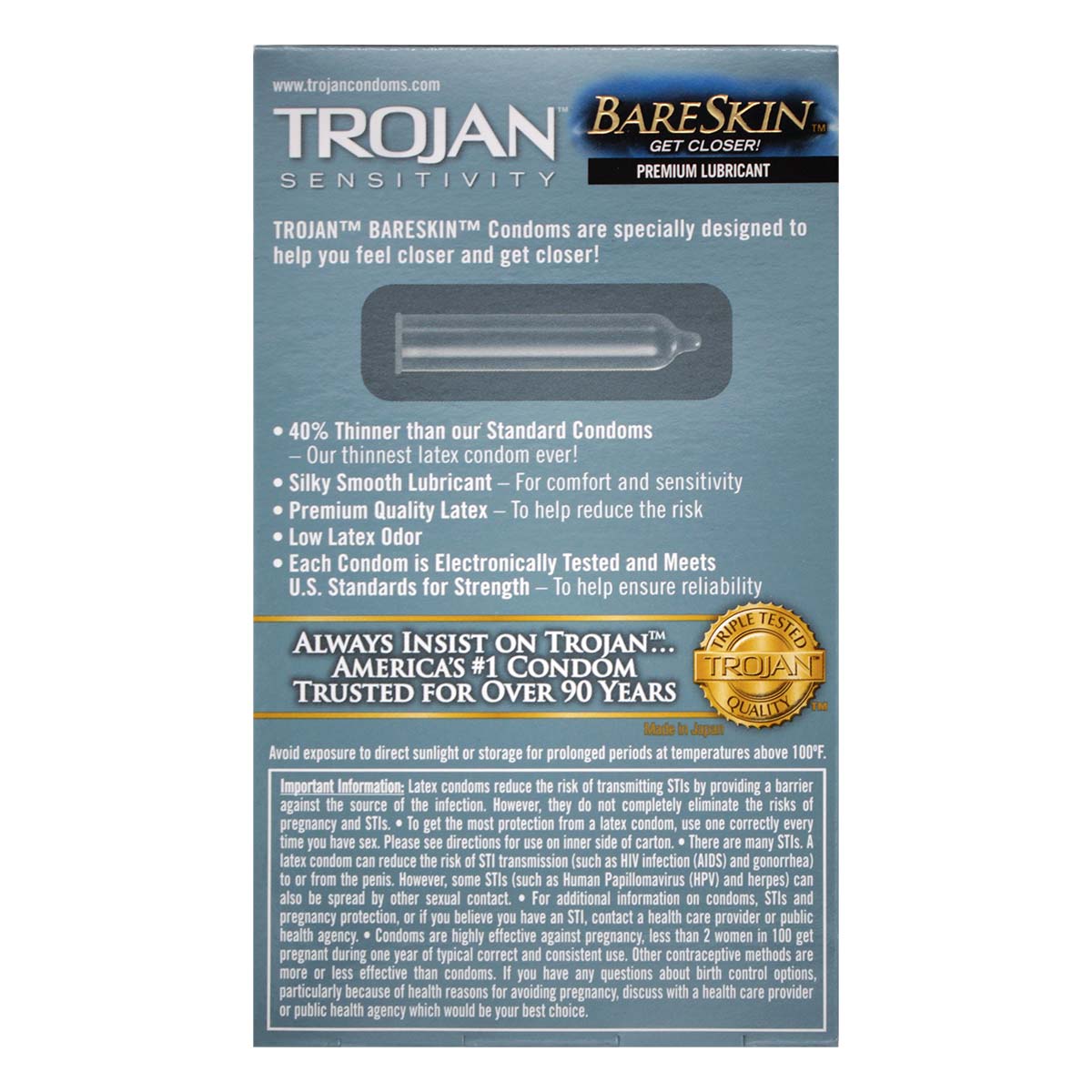Trojan 战神 裸肌超薄 10 片装 乳胶安全套-p_3
