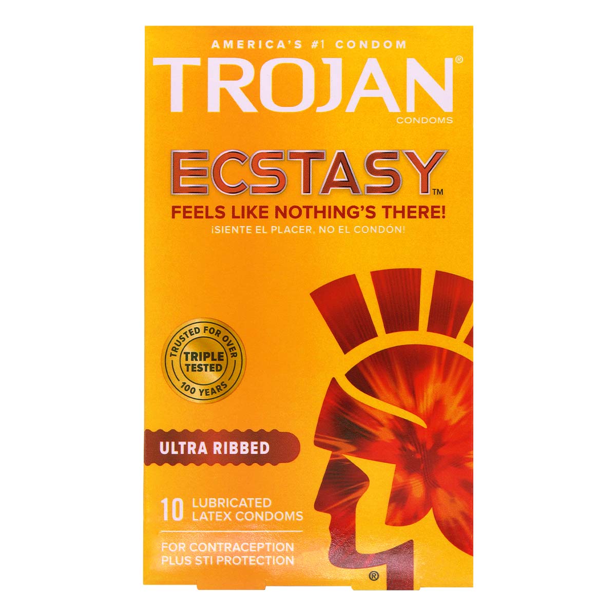 Trojan Ultra Ribbed Ecstasy 72/53mm 10's Pack Latex Condom-thumb_2