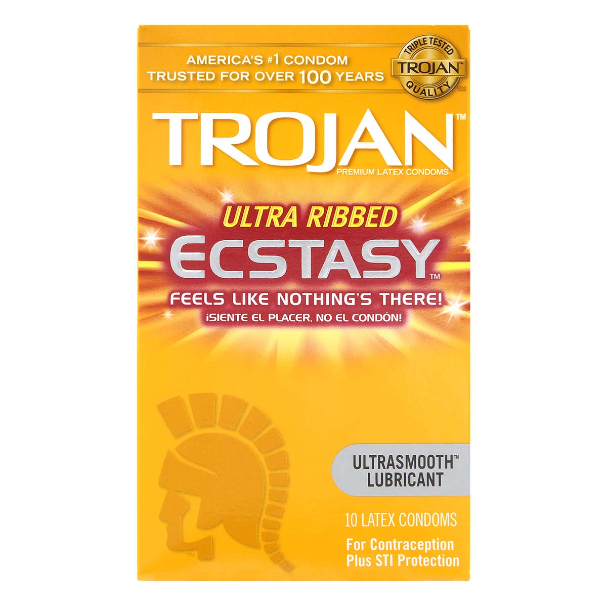 Trojan Ultra Ribbed Ecstasy 72/52mm 10's Pack Latex Condom-p_2