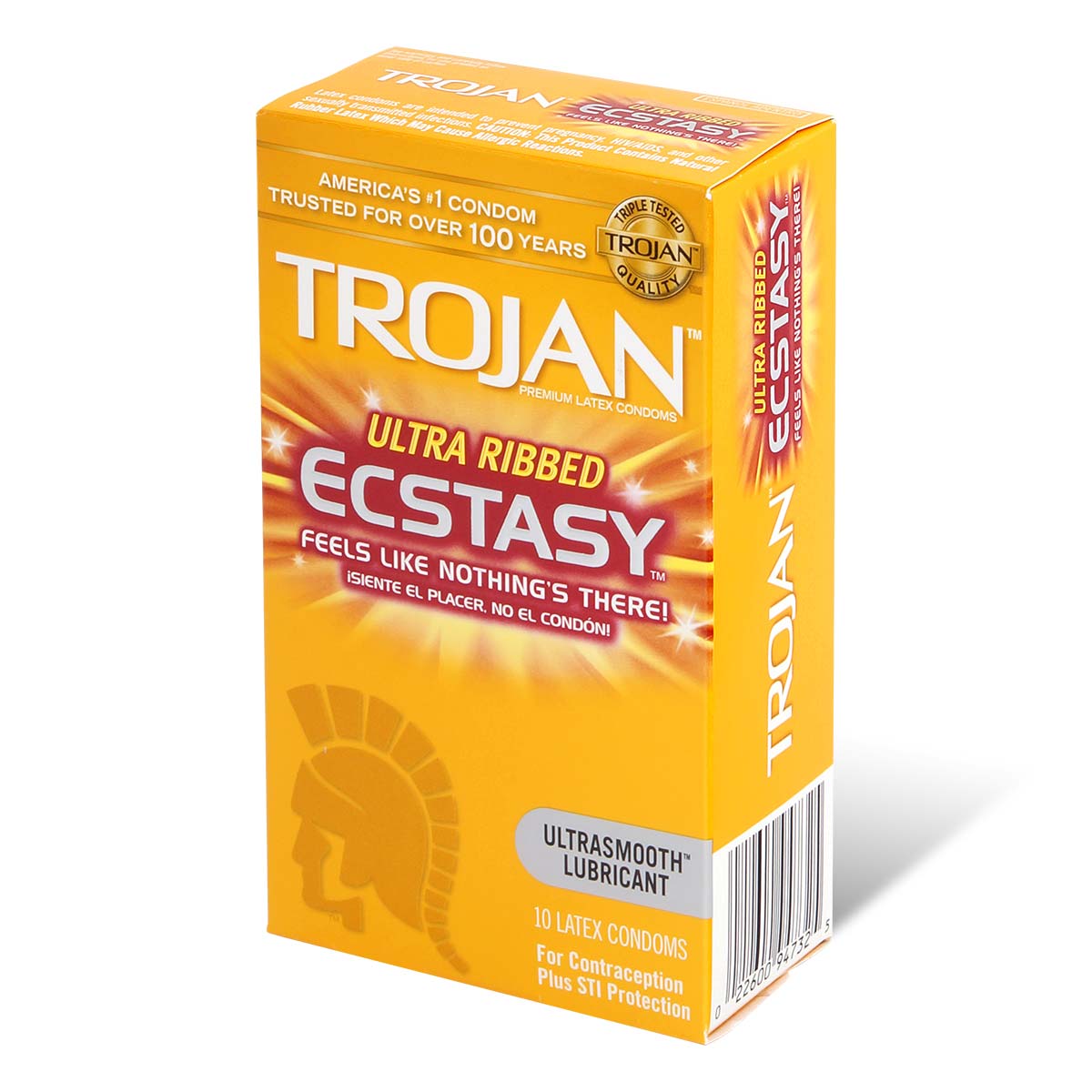 Trojan Ultra Ribbed Ecstasy 72/52mm 10's Pack Latex Condom-p_1