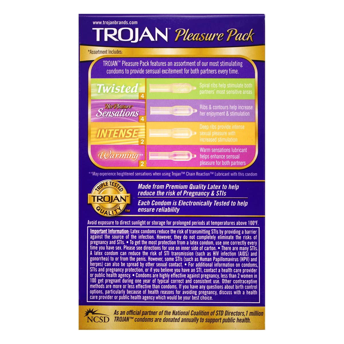 Trojan Pleasure Pack 12's Pack Latex Condom-p_3