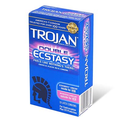 Trojan Double Ecstasy 72/53mm 10's Pack Latex Condom-thumb
