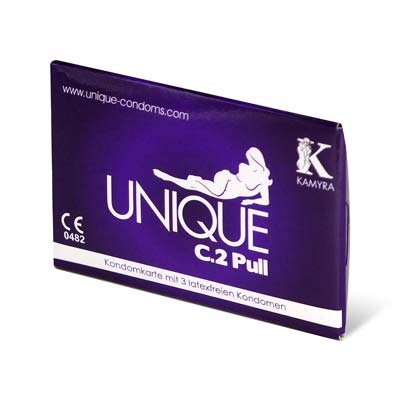 Kamyra Non-Latex Unique C.2 Pull 3's Pack Synthetic Condom-thumb