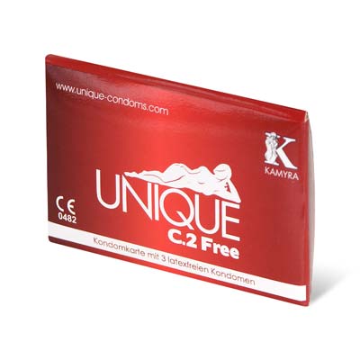 Kamyra Non-Latex Unique C.2 Free 60mm 3's Pack Synthetic Condom-thumb