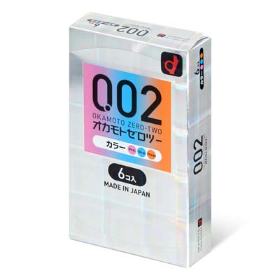 Okamoto Unified Thinness 0.02 3-colors (Japan Edition) 6's Pack PU Condom-thumb