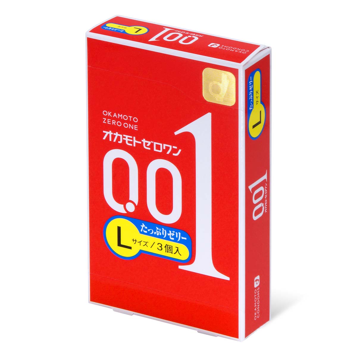 Okamoto 0.01 L-size Plenty of Jelly 3's Pack PU Condom-thumb