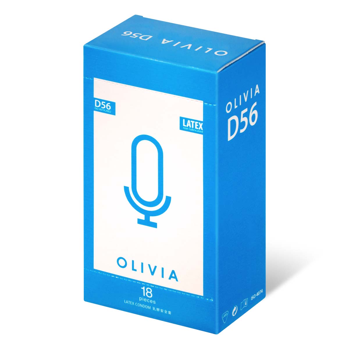 奥莉维亚 D56 不含润滑剂型 56mm 18 片装 乳胶安全套-p_1
