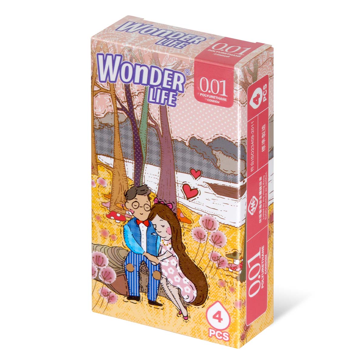 Wonder Life 0.01 ポリウレタン製コンドーム 4個入-p_1