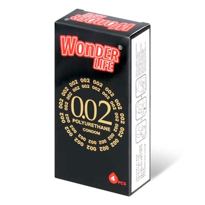 Wonder Life 0.02 ポリウレタン製コンドーム 4個入-thumb