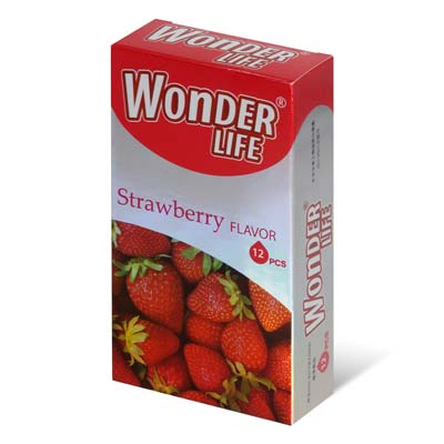 Wonder Life Strawberry Flavor 12's Pack Latex Condom-thumb