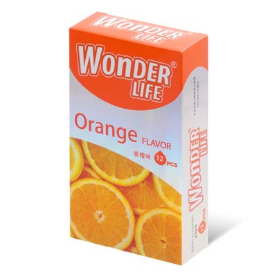 Wonder Life オレンジの香り付き 12 個入 ラテックスコンドーム-thumb
