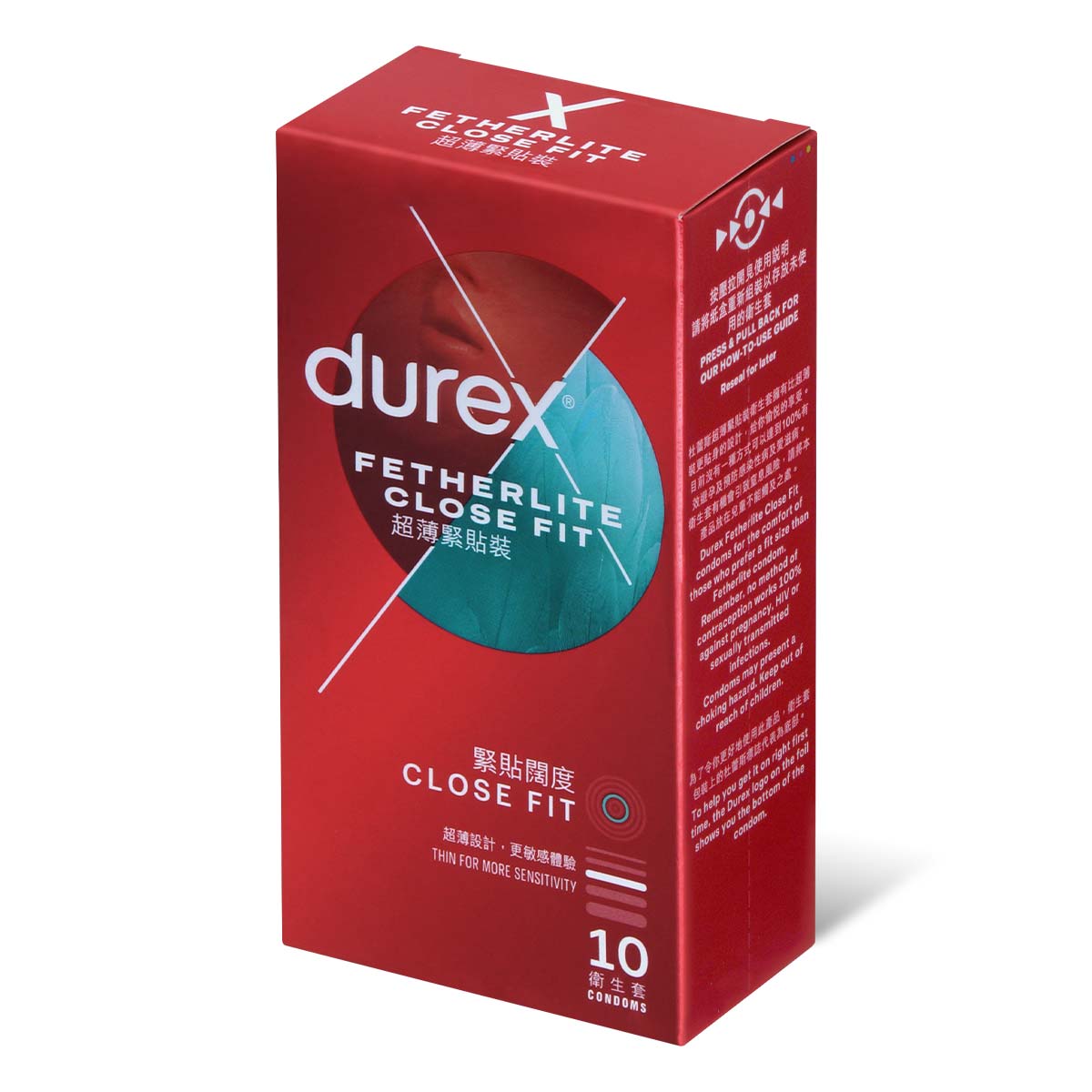 Durex Fetherlite CloseFit 10's Pack Latex Condom (New or old packaging will be sent randomly)-p_1