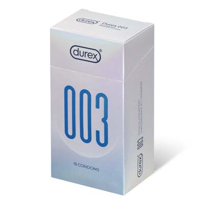 Durex 003 15's Pack High Elongation Waterborne Polyurethane Condom-thumb
