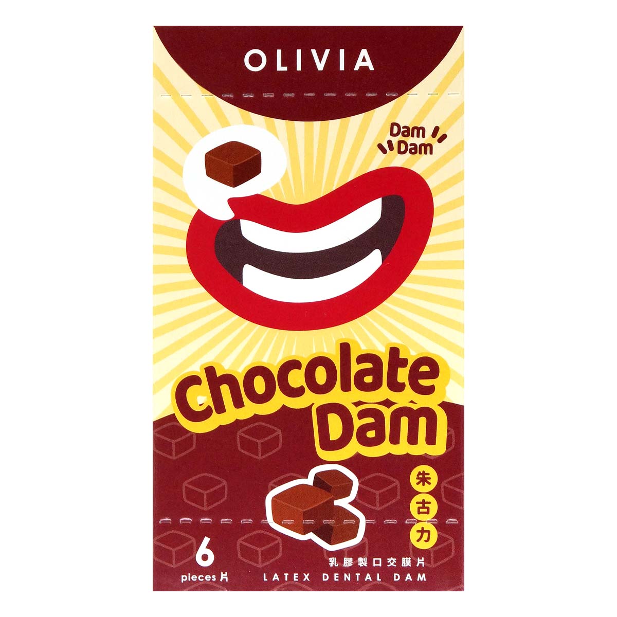 Olivia Chocolate Scent 6's Pack Latex Dental Dam-thumb_2