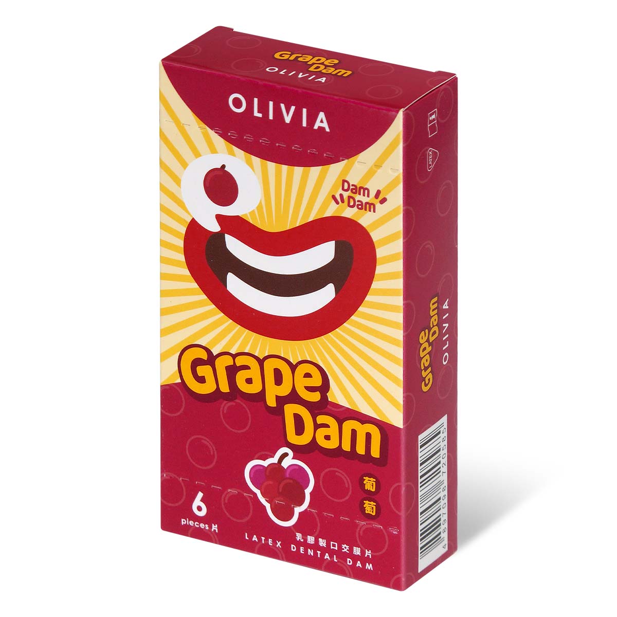 Olivia Grape Scent 6's Pack Latex Dental Dam-thumb_1