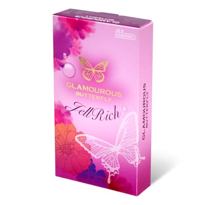 Glamourous Butterfly Jell Rich 8's Pack Latex Condom-thumb