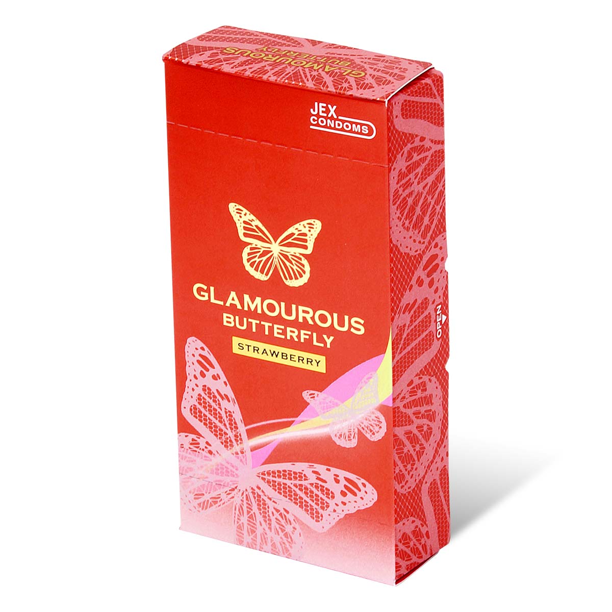 Glamourous Butterfly Strawberry 6's Pack Latex Condom-p_1