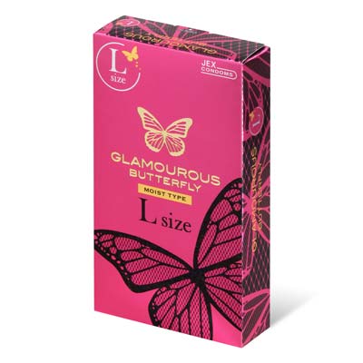 Glamourous Butterfly Moist Type Large Size 8's Pack Latex Condom-thumb