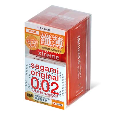 Sagami Xtreme Superthin (2nd generation) 36's Pack + 0.02 2S TRIAL PACK Latex Condom-thumb