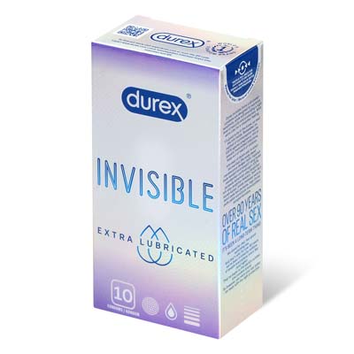 杜蕾斯 Invisible Extra Lubricated 10 片裝 乳膠安全套-thumb