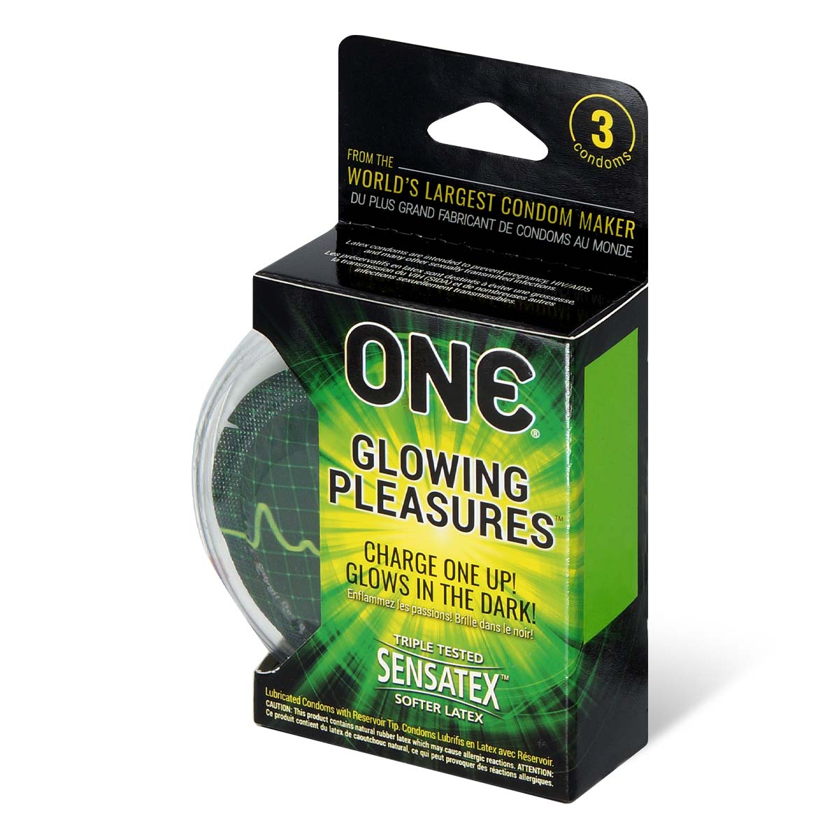 ONE Glowing Pleasures 3's Latex Condom-p_1