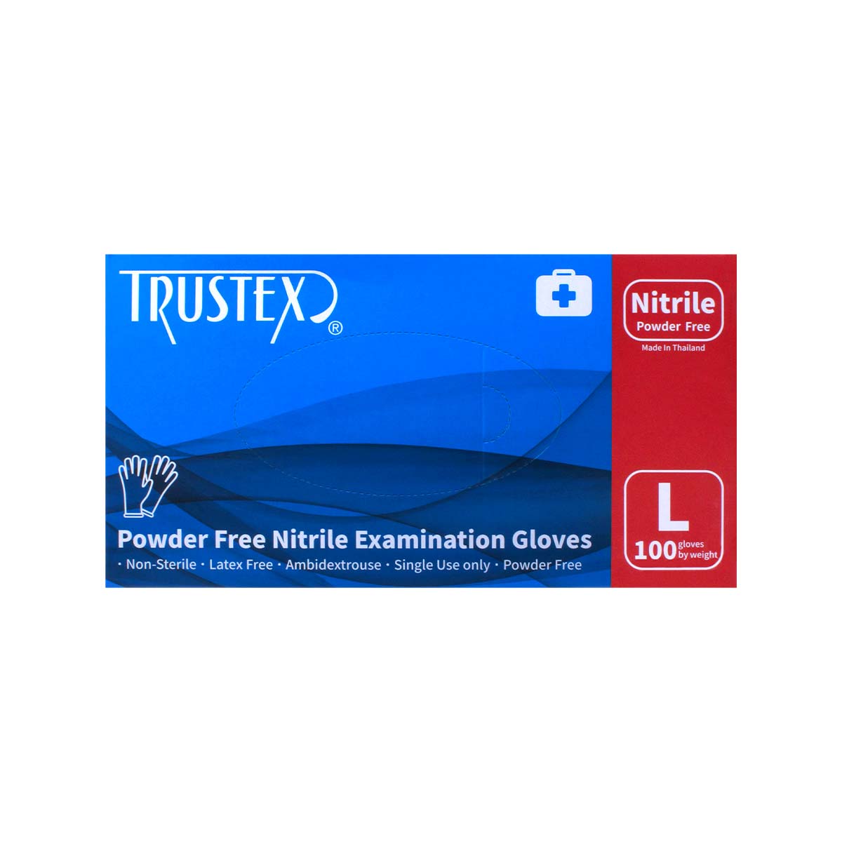 TRUSTEX Nitrile Examination Gloves (L SIZE) 100 pieces-thumb_2