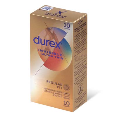 Durex Invisible Ultra Thin 10's Pack Latex Condom-thumb