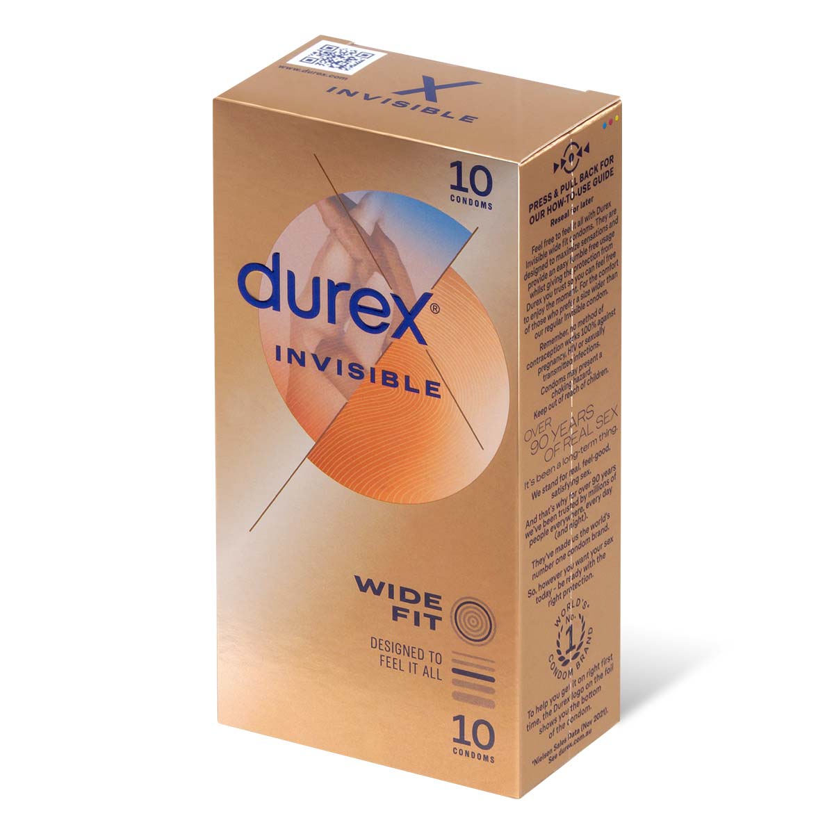Durex Invisible Ultra Thin Larger 10's Pack Latex Condom-thumb_1