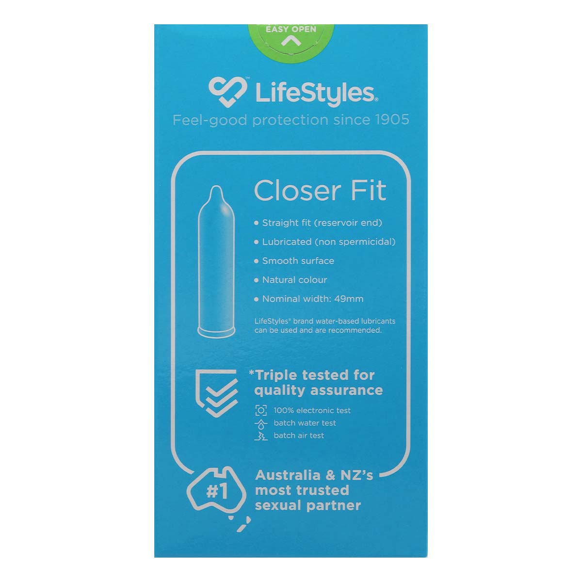 LifeStyles Closer Fit 49mm 10's Pack Latex Condom-p_3