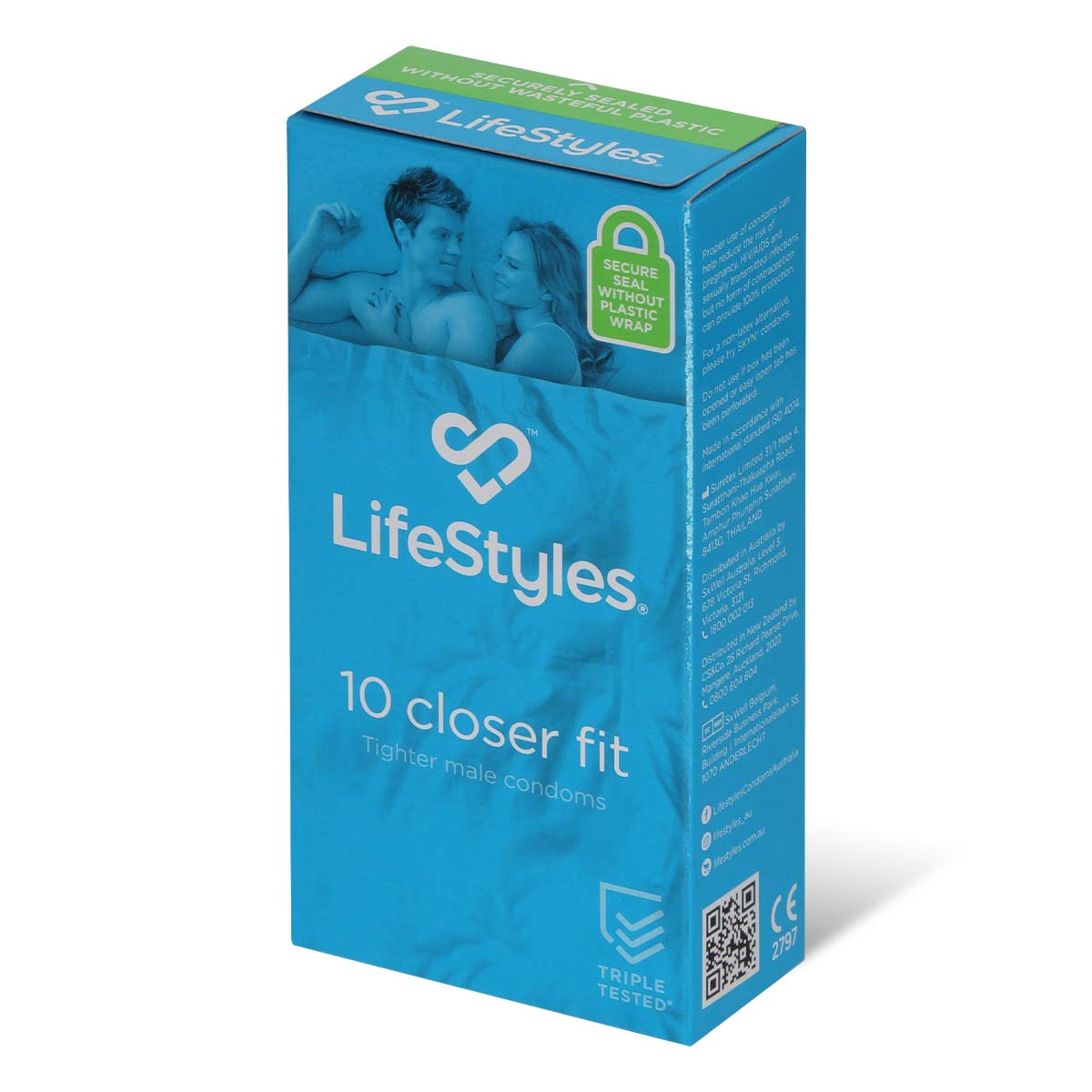 LifeStyles Closer Fit 49mm 10's Pack Latex Condom-p_1